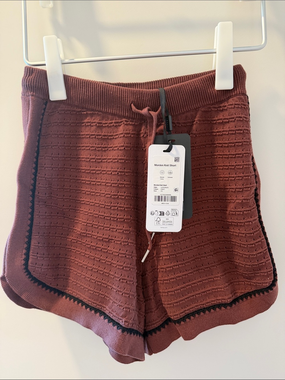 Varley Knit Athletic Shorts - Brick